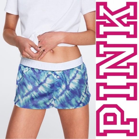 Victoria's Secret PINK | Blue And Purple Tie Dye Boxer Sleep Shorts| Size Small - Picture 1 of 13